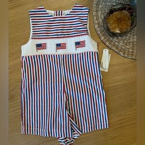 Edgehill Collection Patriotic Striped Romper